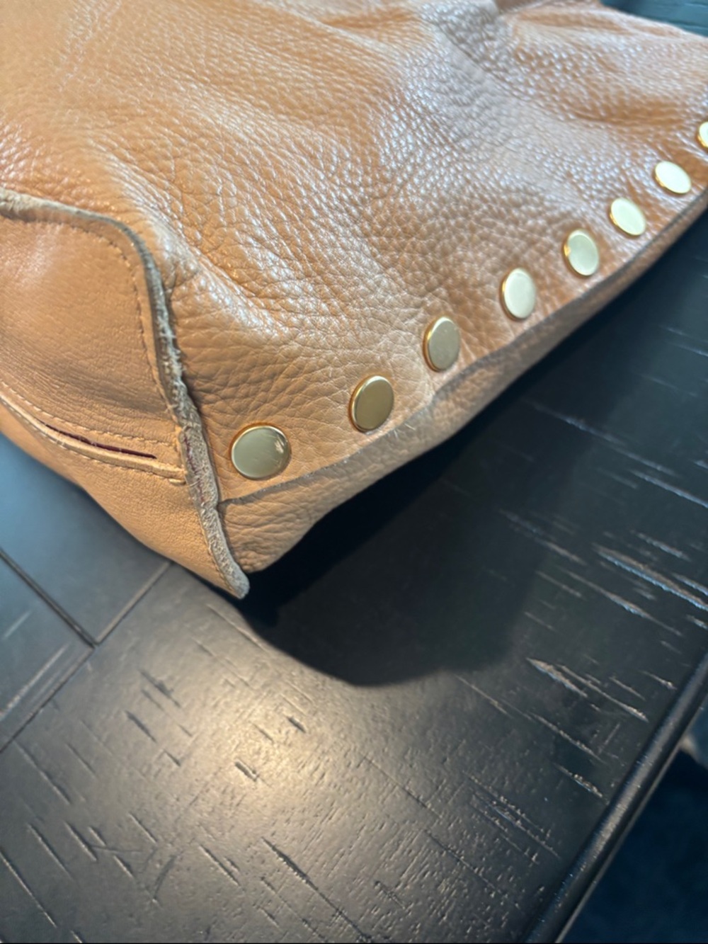 Hammitt Pebbled Leather Tote in Tan with Gold Studs - Picture 8 of 16